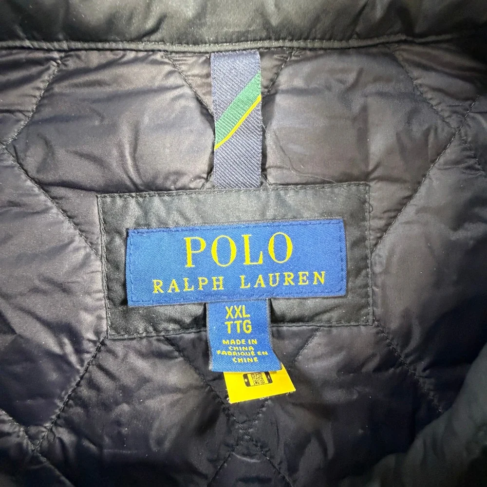 Polo Ralph Lauren Mens XXL The Beaton Quilted Jacket Navy Coat Corduroy Collar